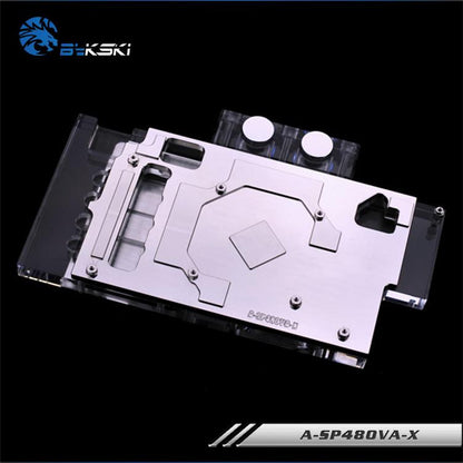 Bykski A-SP48OVA-X, Full Cover Graphics Card Water Cooling Block RGB/RBW for Sapphire RX480/470, Pulse RX580