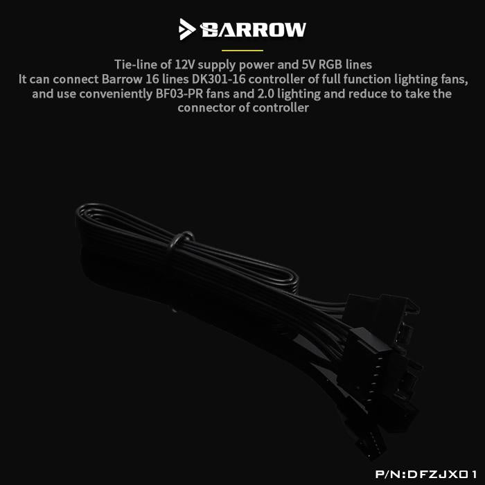Barrow DFZJX01, LRC 2.0 16-way Fan Lighting Extension Cables, For Barrow BF03-PR and other 2.0 Lighting to | PC Cooling Fan
