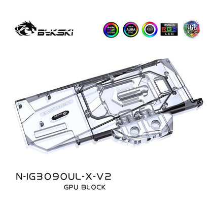 Bykski 3080 3090 bloc de refroidissement par eau GPU pour iGame coloré RTX 3080 Ultra OC 10G, refroidissement liquide GPU Cooler, N-IG3090UL-X-V2 