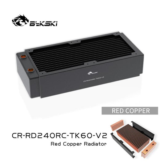 Bykski 240mm Copper Radiator RC Series High-performance Heat Dissipation 60mm Thickness for 12cm Fan | Custom Loop Radiator
