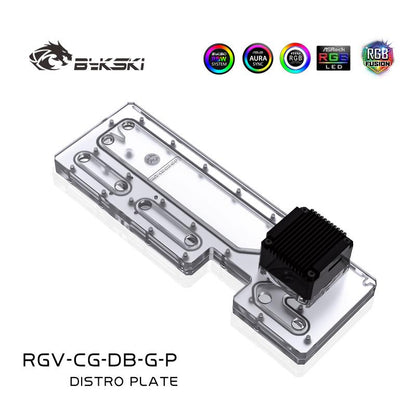 Bykski RGV-CG-DB-GP Kit de refroidissement par eau pour boîtier COUGAR DarkBlader avec Distro Plate CPU GPU bloc unique 360 ​​radiateur