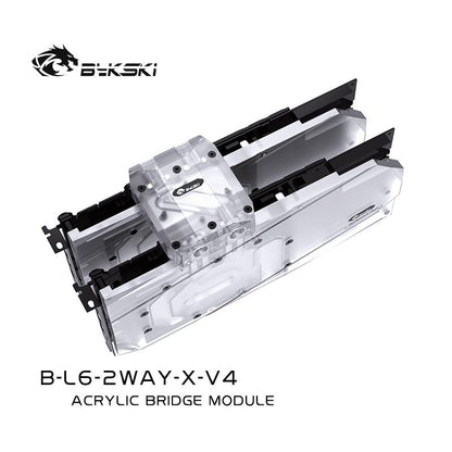 Bykski B-L6-2WAY-X-V4 Graphics Card GPU Waterway Connection Adjustment Bridges Acrylic Connectors Water Cooling
