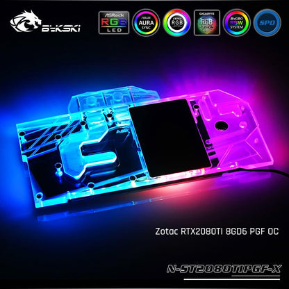 FormulaMod Bykski RTX 2080Ti full-cover GPU waterblock — silent local AI workload cooling