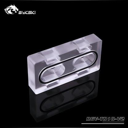 Bykski RGV-TR10-V2, Waterway Board Adjustment Module, Acrylic Material, Adjust Inlet/Outlet, | PC Water Cooling Accessory