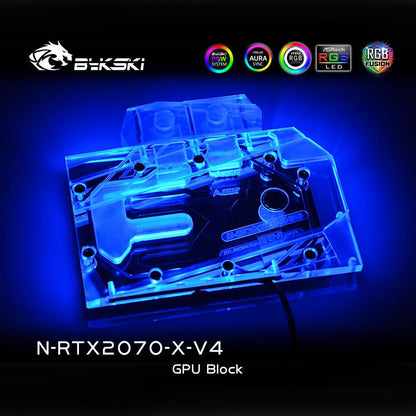Bykski N-RTX2070-X-V4 GPU Water Cooling Block For NVIDIA RTX2070 Founder Edition, 2060 Super Founder Edition