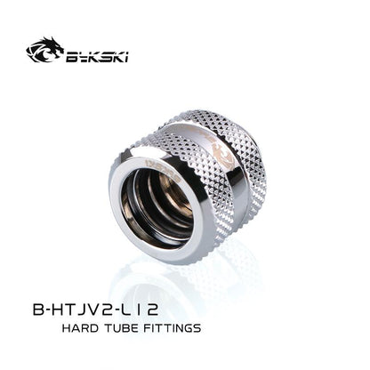 Bykski B-HTJV2-L12, OD12mm Extended Type Hard Tube Fittings, G1/4 Adapters For OD12mm Hard Tubes