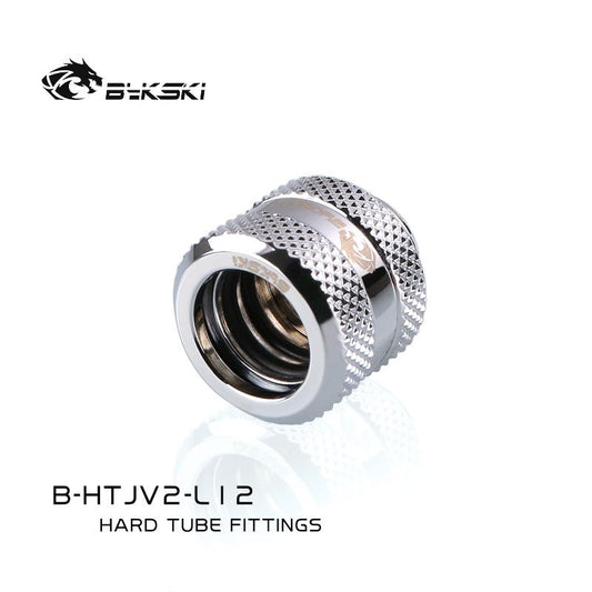 Bykski B-HTJV2-L12, OD12mm Extended Type Hard Tube Fittings, G1/4 Adapters For OD12mm Hard Tubes | Water Cooling Fitting
