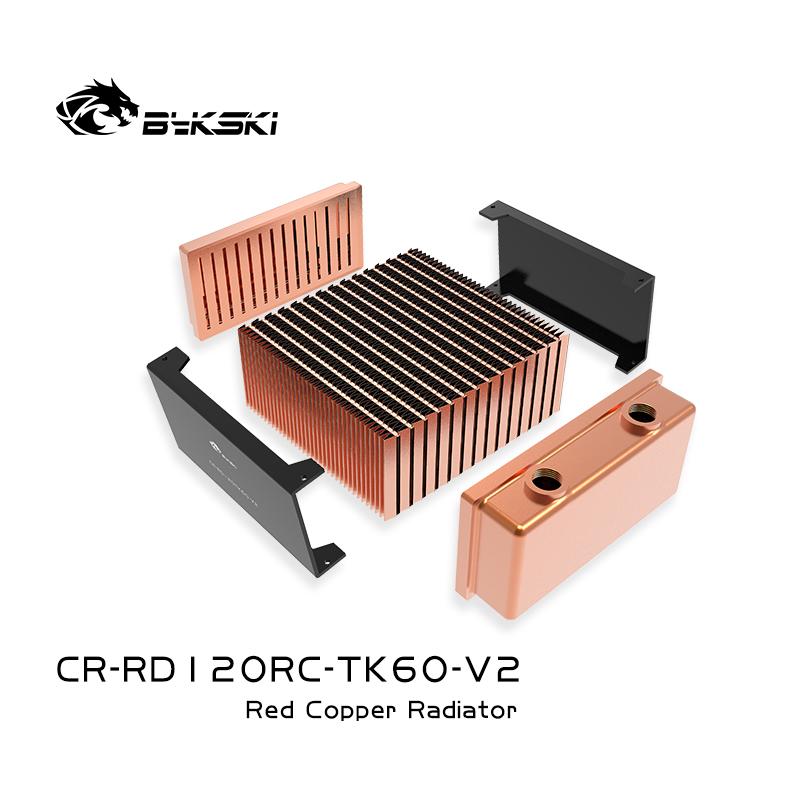Bykski 120mm Copper Radiator RC Series High-performance Heat Dissipation 60mm Thickness for 12cm Fan Cooler, CR-RD120RC-TK60-V2