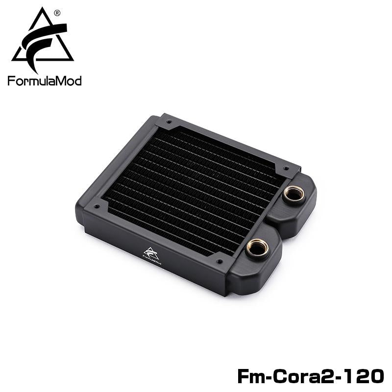 FormulaMod Fm-CoRa2 Radiateur en cuivre d'épaisseur 28 mm 120/240/360/480 Noir Convient pour 120 ventilateurs