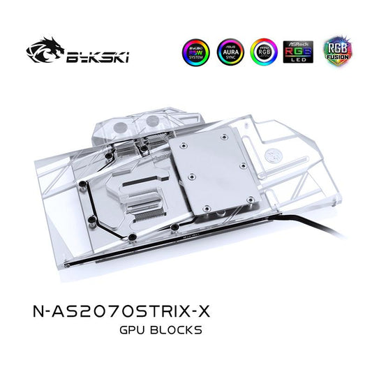 Bykski Full Cover Graphics Card Water Cooling Block, For Asus ROG STRIX RTX 2060/2060Super/2070 Gaming, N-AS2070STRIX-X