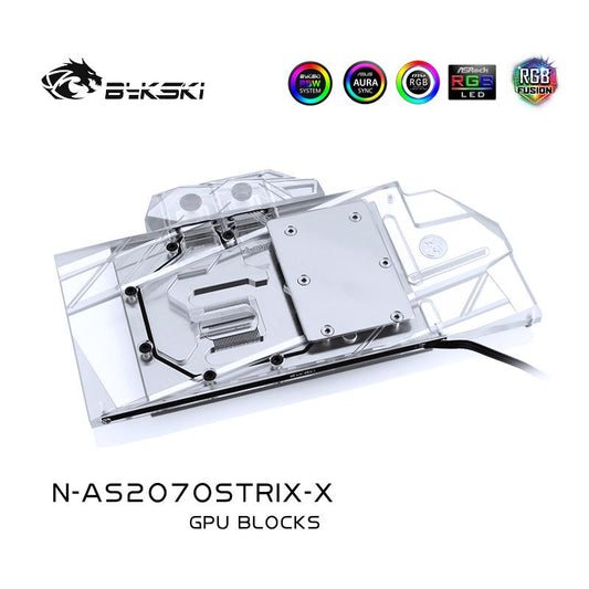 Bykski N-AS2070STRIX-X, bloc de refroidissement par eau pour carte graphique à couverture complète, pour ASUS ROG STRIX RTX2070-O8G