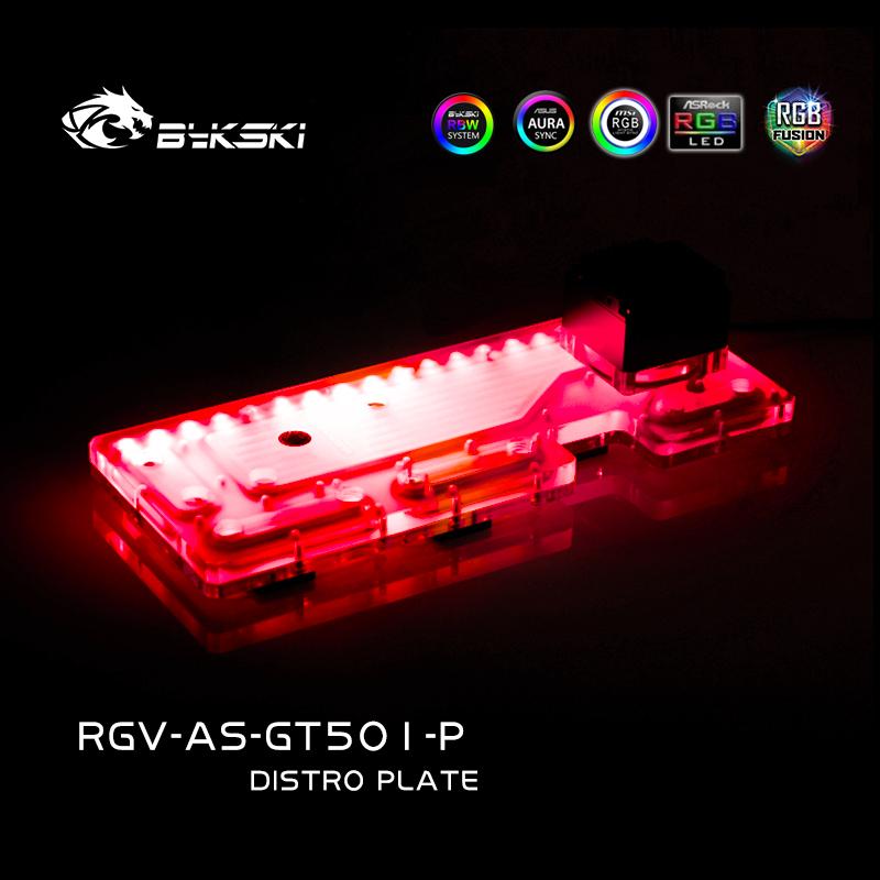 Bykski Distro Plate For Asus TUF GT501 Case,  Acrylic Waterway Board Combo DDC Pump, 5V A-RGB, RGV-AS-GT501-P