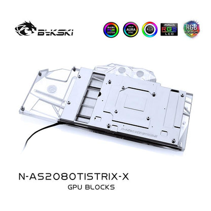 Bykski N-AS2080TISTRIX-X, Full Cover Graphics Card Water Cooling Block, For Asus Rog Strix-RTX2080Ti-O11G-Gaming