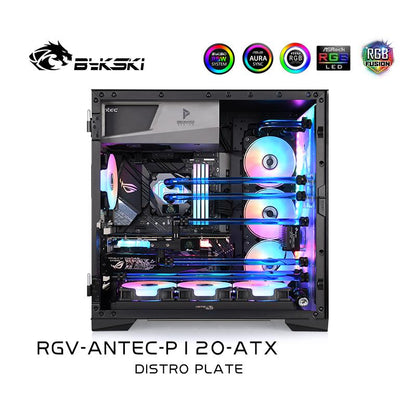 Bykski Water Cooling Kit for Antec P120 Case With Waterway Board Custom Water Tank Reservoir for CPU / GPU Cooler With 5V RGB