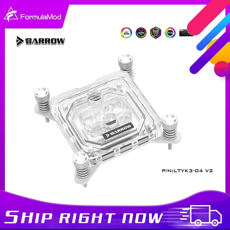 Barrow LTYK3-04-V2, For Intel Lga115x CPU Water Blocks, LRC RGB v2 Acrylic Microcutting Microwaterway | Liquid Cooling Block