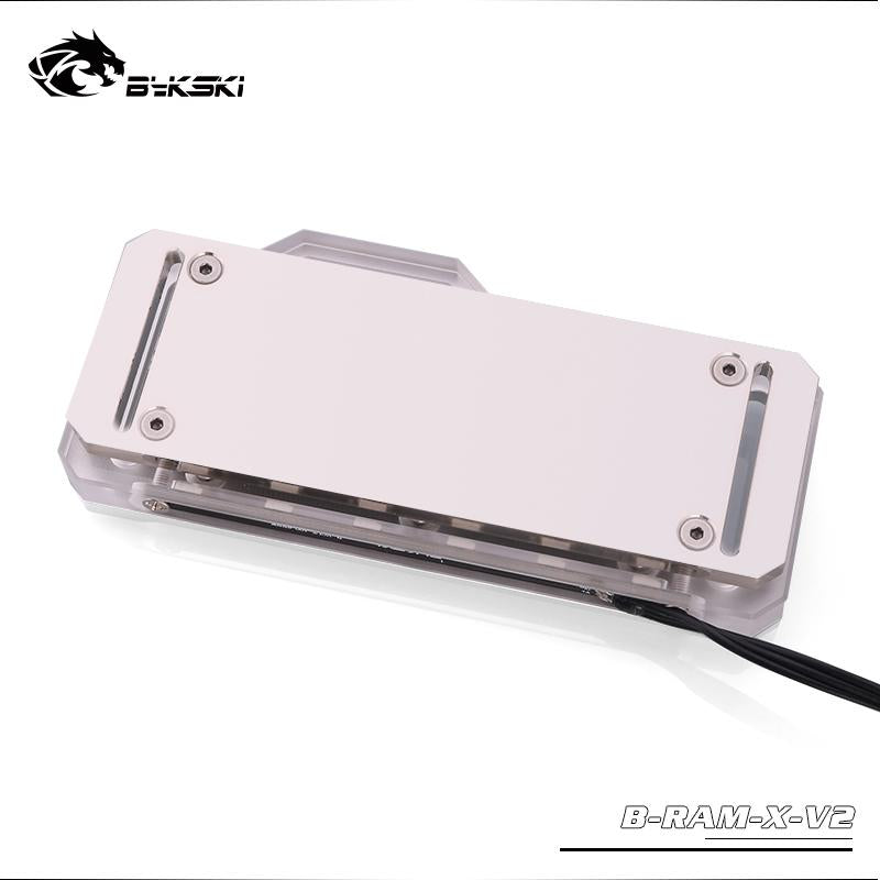 Bykski B-RAM-X-V2, RBW Ram Water Blocks, Acrylic + Black/Silver Aluminum Alloy Cover, Support Dual Ram | Water Cooling Block