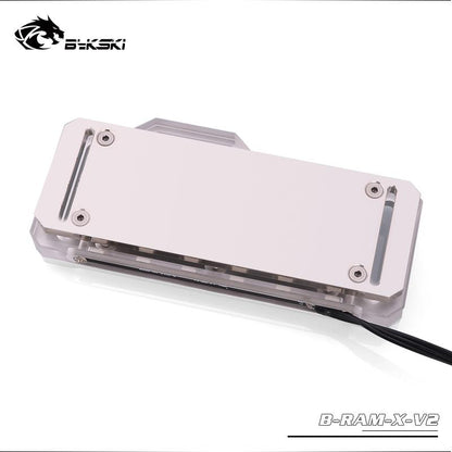 Bykski B-RAM-X-V2, RBW Ram Water Blocks, Acrylic + Black/Silver Aluminum Alloy Cover, Support Dual Ram | Water Cooling Block