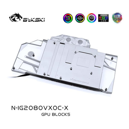 FormulaMod Bykski RTX 2080 full-cover GPU waterblock — silent local AI workload cooling (view 2)