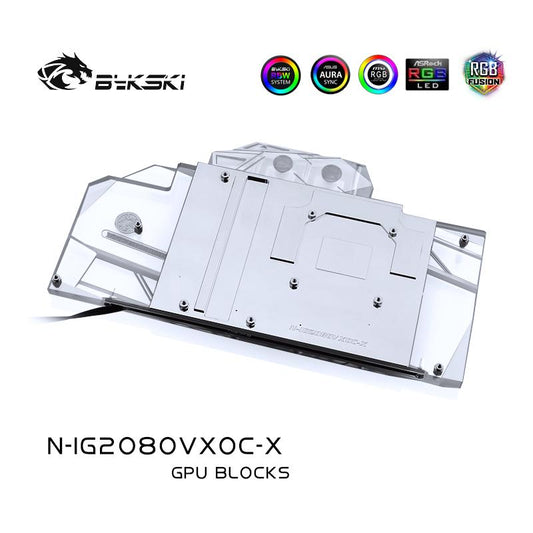 FormulaMod Bykski RTX 2080 full-cover GPU waterblock — silent local AI workload cooling (view 2)