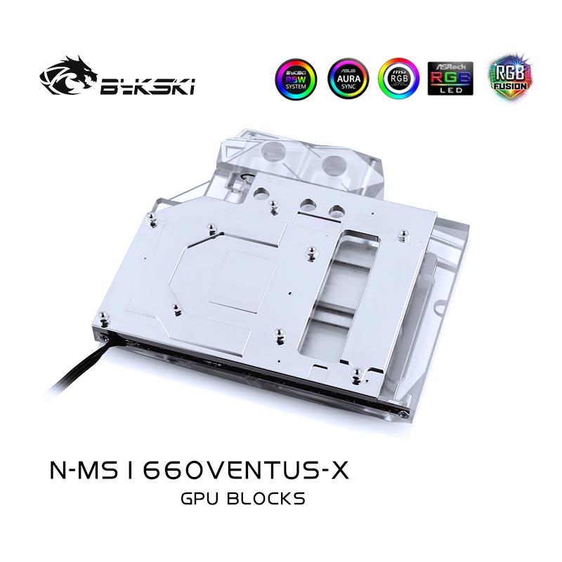 Bykski N-MS1660VENTUS-X, Full Cover Graphics Card Water Cooling Block, For MSI GTX1660 Ventus XS C6G | Water Cooling Block