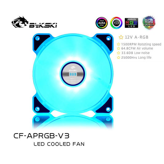 Bykski RGB 12v Computer Fan 120mm Mute Water Cooling Fan For PC Case 120/240/480 Radiator Colorful | Custom Loop Radiator
