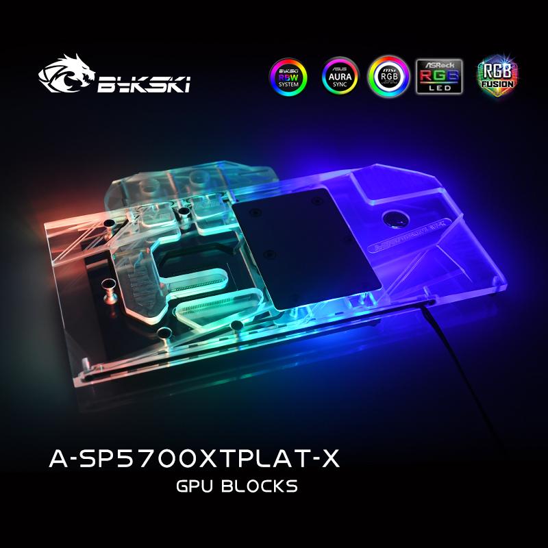 Bykski A-SP5700XTPLAT-X GPU Water Cooling Block For Sapphire Radeon RX 5700 XT Nitro+ Computer Component Heat Dissipation