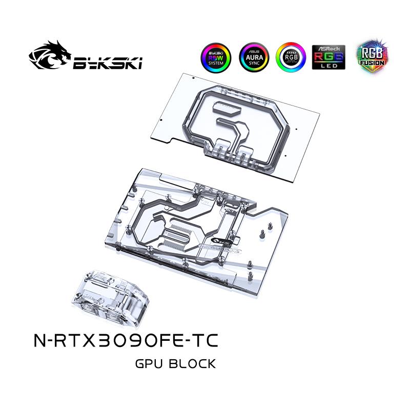 Bykski GPU Block With Active Waterway Backplane Cooler For Nvidia RTX 3090 Founder Edition N-RTX3090FE-TC