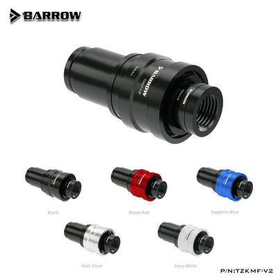 Barrow Drain Valve For Water Cooling Fittings Sealing Coupling Female Connector, TZKMF-V2 | Water Cooling Fitting