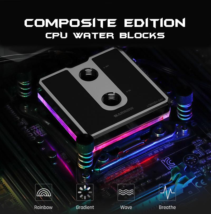 Barrow LTCP03-04N, For Intel Lga115x Composite CPU Water Blocks, POM/barss Top Optional, LRC 2.0 5v | Liquid Cooling Block