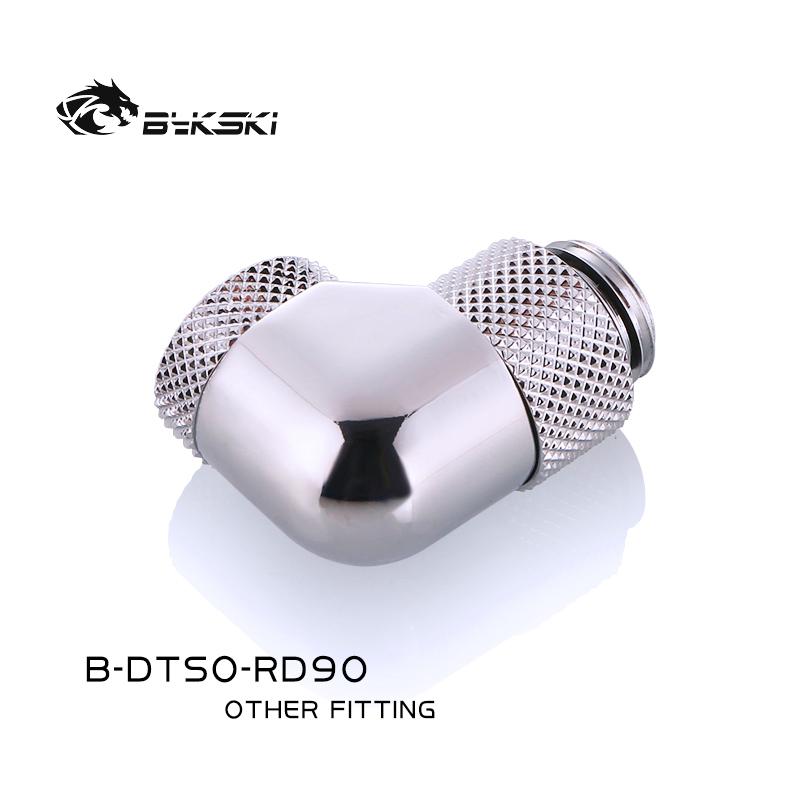 Bykski B-DTSO-RD90 G1/4'' Thread 90 Degree Double Rotary Fittings Boutique Diamond Pattern Two Color Water Coolling Fittings