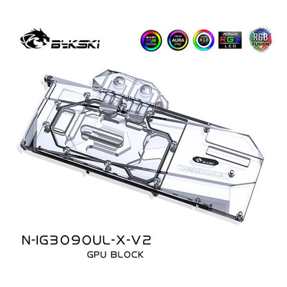 Bykski 3080 3090 GPU Water Cooling Block For Colorful iGame RTX 3080 Ultra OC 10G, GPU Cooler Liquid Cooling, N-IG3090UL-X-V2