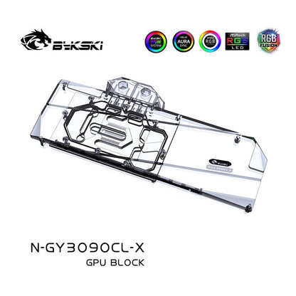 Bykski Water Block N-GY3090CL-X , For GALAX RTX 3090 24GB Classic GPU Card , With Backplane Copper Radiator Water Cooling