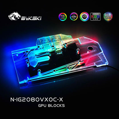 FormulaMod Bykski RTX 2080 full-cover GPU waterblock — silent local AI workload cooling (view 4)