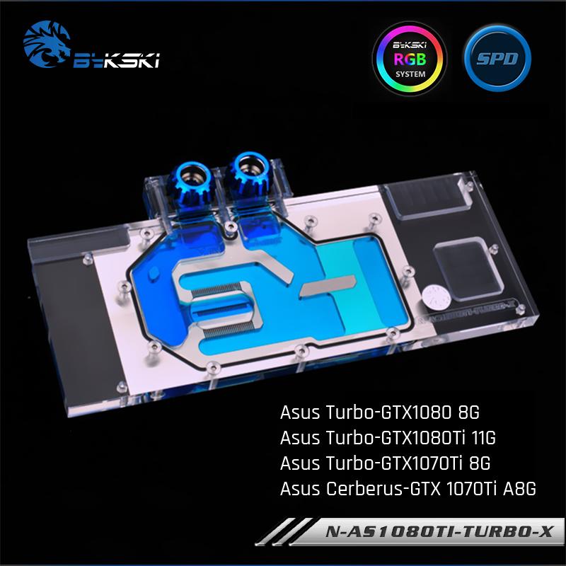 Bykski N-AS1080TI TURBO-X, Full Cover Graphics Card Water Cooling Block RGB/RBW, For Asus Turbo-GTX1080Ti/1080/1070Ti
