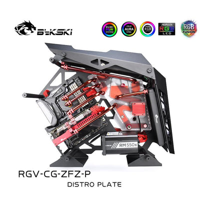 Bykski RGV-CG-ZFZ-P Distro Plate Kit For Cougar Conquer Case , RBW Waterway Board CPU/GPU Water Block Program Loop Kit