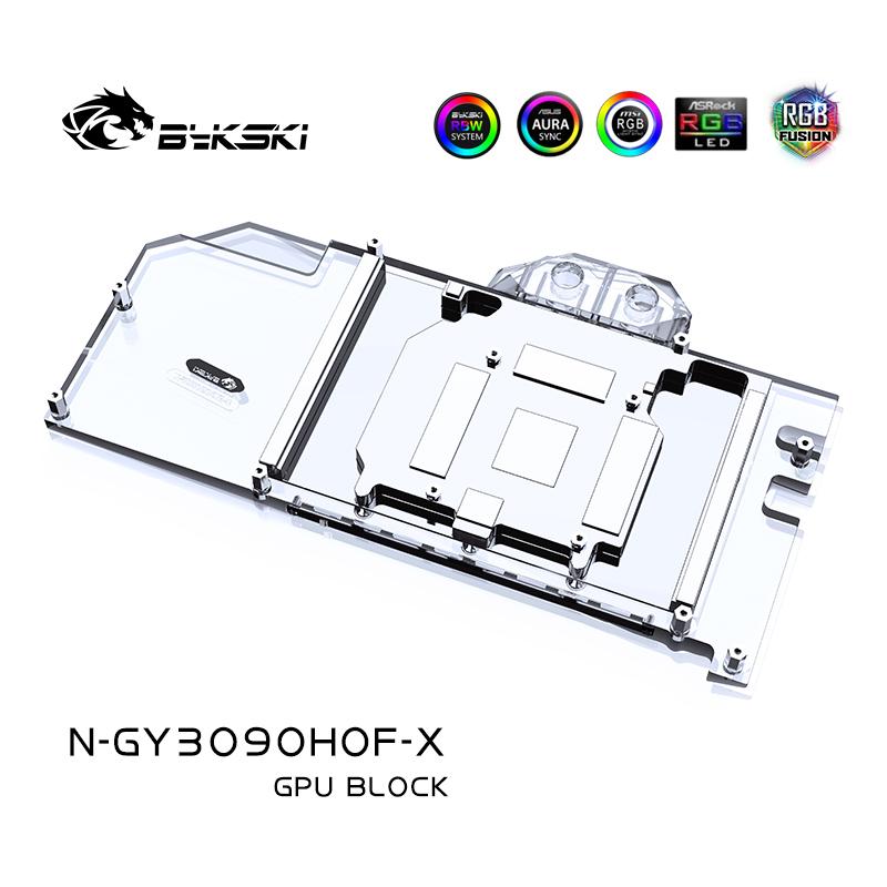 Bykski N-GY3090HOF-X GPU Water Block for GALAX GeForce RTX 3090 HOF EXTREME, Full Cover Cooler with Backplate