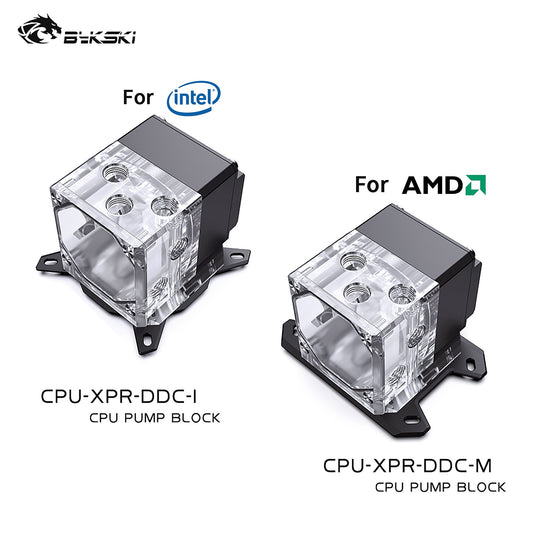 BYKSKI CPU bloc pompe réservoir combiné, CPU-XPR-DDC-I M refroidisseur d'eau de pompe AIO PWM intégré pour INTEL 115X 2011, AMD AM3 AM4