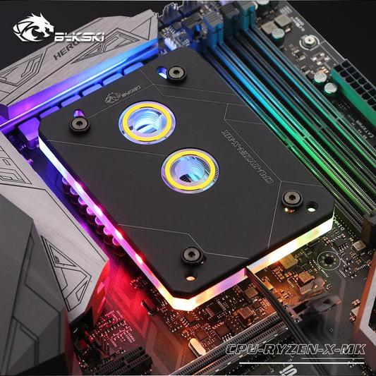 Bykski CPU-RYZEN-X-MK RyzenAM3/AM3+/AM4 CPU Water Blocks, RBW Lighting System, Microwaterway Water | Liquid Cooling Block