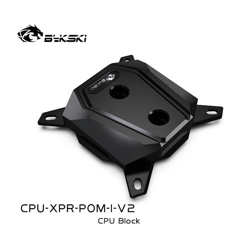 Bykski CPU Water Cooling Block For Intel/AMD, Black POM Cooling Cooler, Liquid Cooling System Micro Waterway, CPU-XPR-POM-I-V2 / CPU-XPR-POM-M-V2
