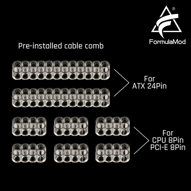 FormulaMod NCK2 Series PSU Extension Cable Kit , Mix Color Cable Mix Combo 300mm ATX24Pin PCI-E8Pin CPU8Pin With Combs