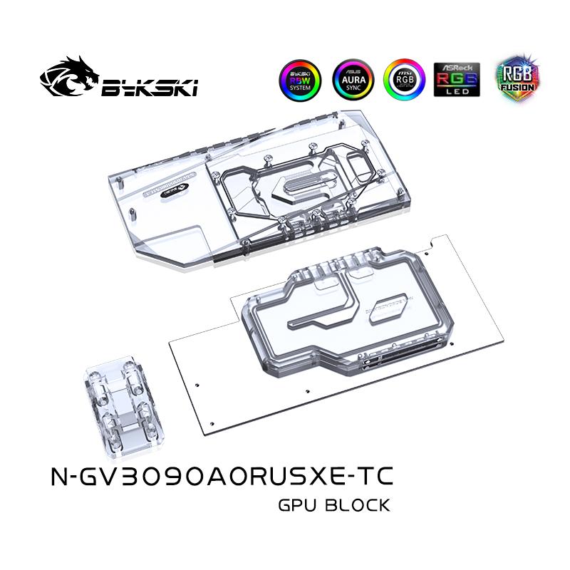Bloc d'eau GPU Bykski avec refroidisseur de fond de panier de voie navigable actif pour Gigabyte Aorus RTX 3090 3080 Xtreme N-GV3090AORUSXE-TC