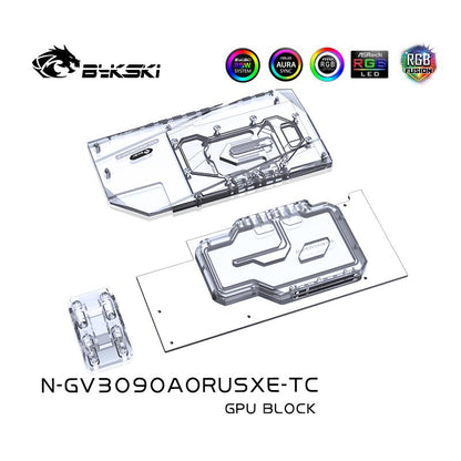 Bykski GPU Water Block With Active Waterway Backplane Cooler For Gigabyte Aorus RTX 3090/3080Ti/3080 Xtreme N-GV3090AORUSXE-TC-V2