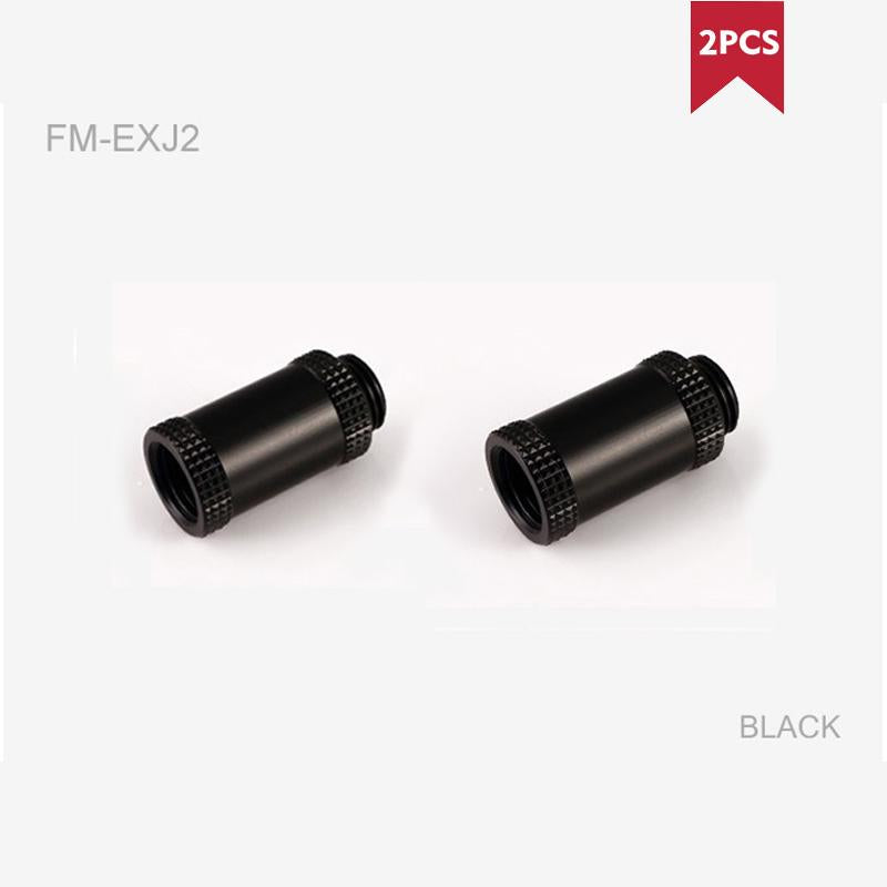 FormulaMod  G1/4" Extender,  Thread Straight Docking Seat Tube Fitting, Male to Female for PC water cooling system, 2PCS