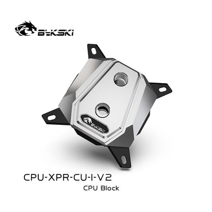 Bykski CPU Water Cooling Block For Intel/AMD Metal Cool Silver, Liquid Cooling System Micro Waterway, CPU-XPR-CU-V2