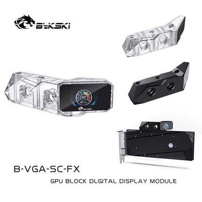 Bykski GPU Temperature Digital Display for Computer GPU Cooling Water Block Cooler With Color Display, | Water Cooling Block