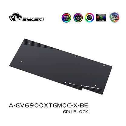 Bloc d'eau GPU Bykski RX 6900XT pour Gigabyte RX 6900XT Gaming OC, refroidisseur d'eau de carte graphique à couverture complète A-GV6900XTGMOC-X
