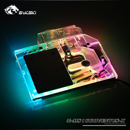 Bykski N-MS1660VENTUS-X, Full Cover Graphics Card Water Cooling Block, For MSI GTX1660 Ventus XS C6G | Water Cooling Block