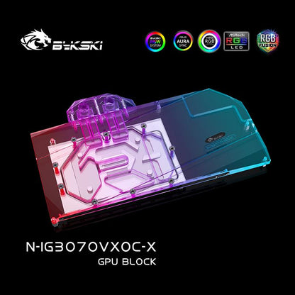 Bykski GPU Water Block N-IG3070VXOC-X , For Colorful RTX 3060TI /3070 Ti Vulcan Neptune GPU Card , Radiator Water Cooling Liquid
