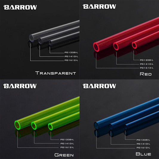 Barrow 500mm PETG Hard Tubes, High Quality PETG Light Transmission, 12x8/14x10/12x16mm, 2 Tubes/lot, PG1612 PG1410 PG1208