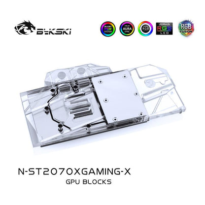 Bykski N-ST2070XGAMING-X, Full Cover Graphics Card Water Cooling Block, For Zotac RTX2070 8GD6/6GD6 X-Gaming OC, GTX1660Ti 6GD6